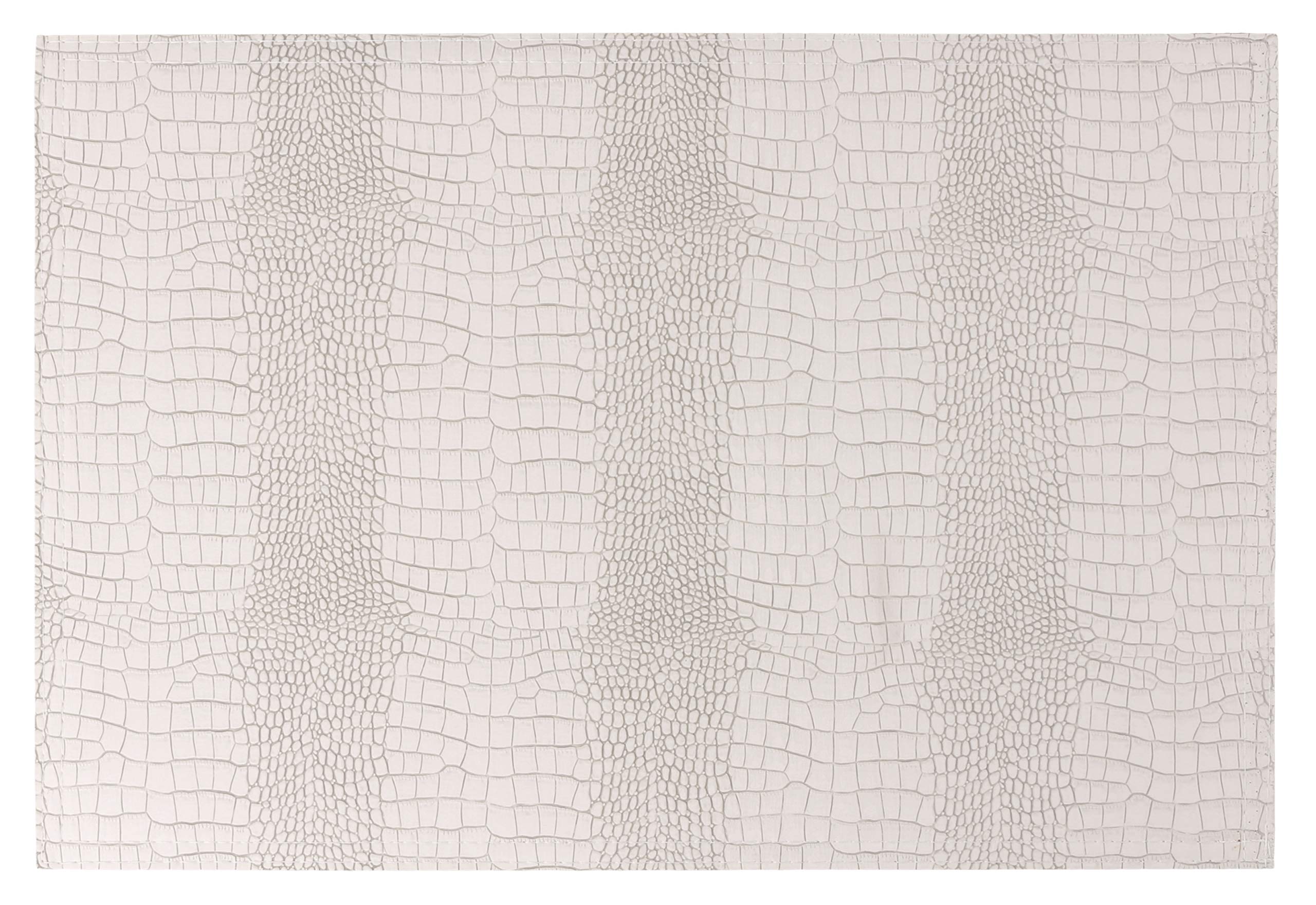 Waterproof PU Placemats, Faux Leather Hardboard Place Mats, Set of 8 Table Mats, Easy to Clean, Heat & Stain Resistant for Office Conference Table, Dining Home Decor, White