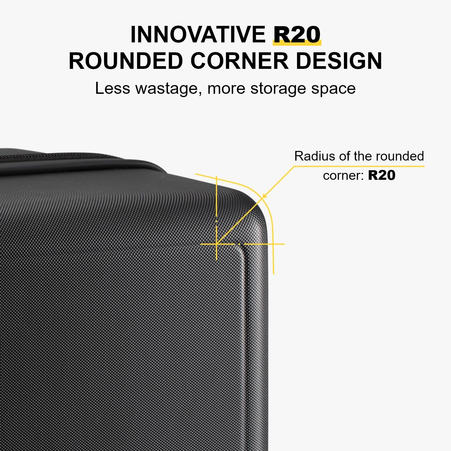 LEVEL8 Hard Shell Carry on Luggage Airline Approved, Carry-on Suitcases with Wheels, Lightweight Luminous Textured Hardside Travel Bag with Tsa Lock, 20 Inch, Black