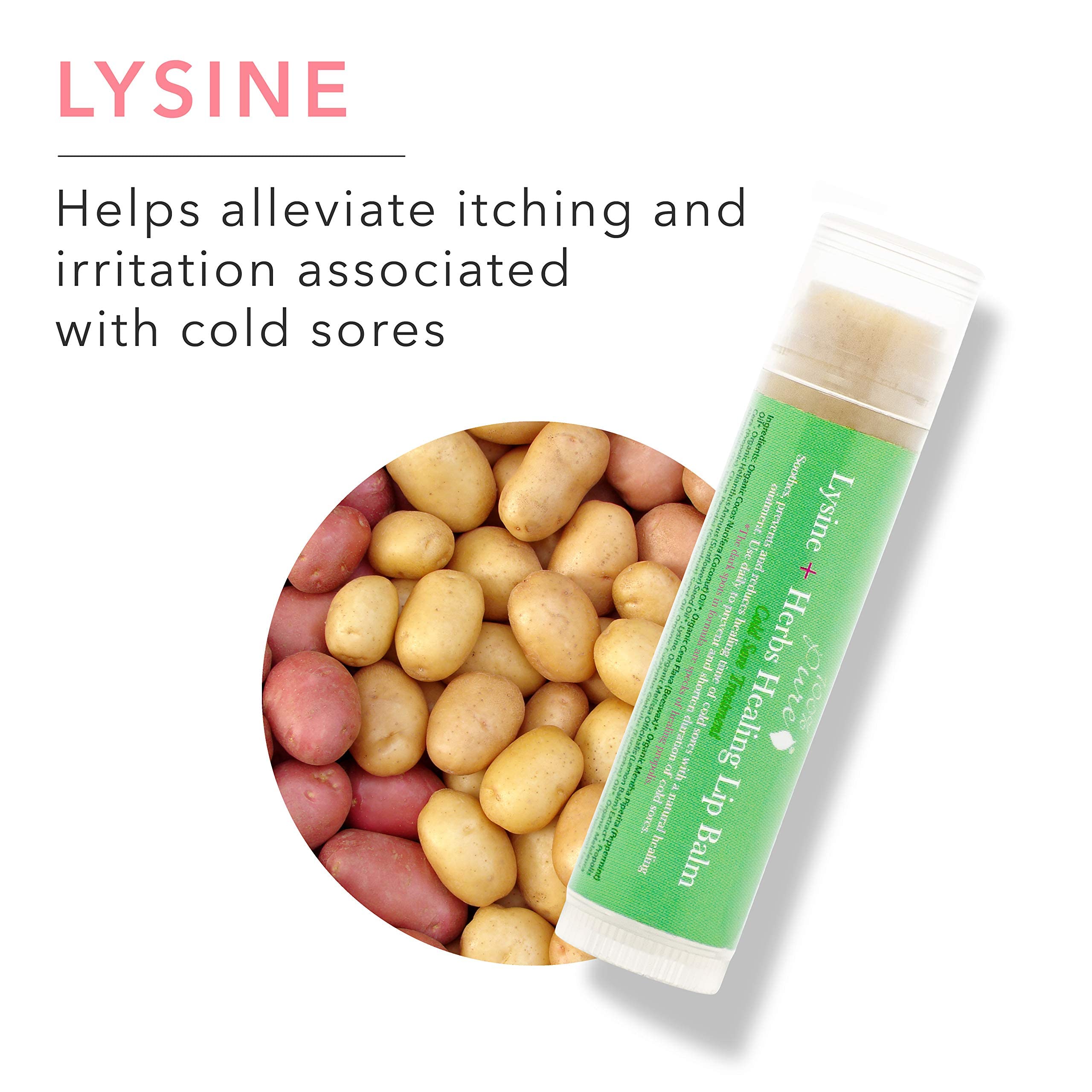100 PURE Lysine + Herbs Healing Lip Balm Natural Soothing Nourishment