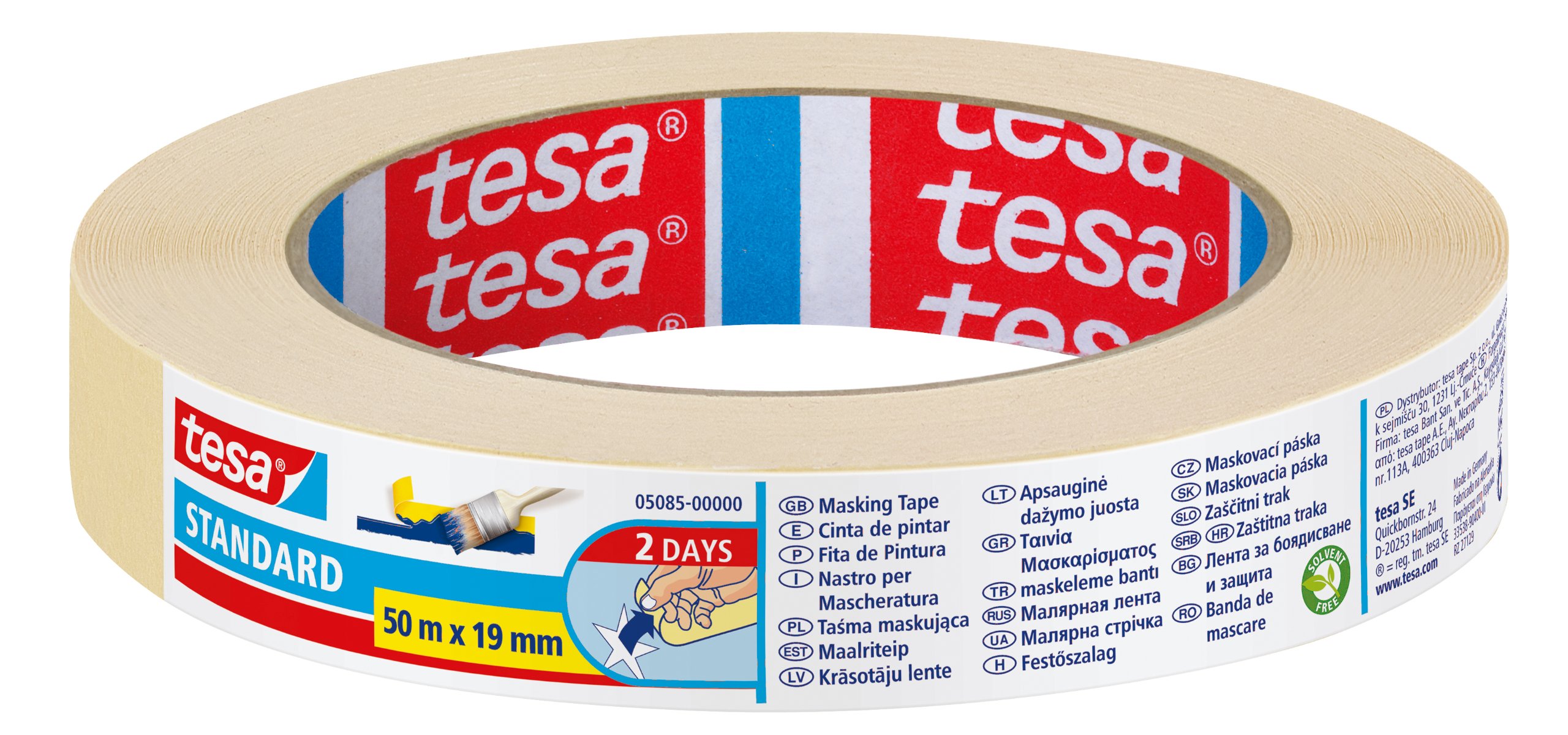 Tesa 210242 19 mm x 50 m Solvent-Free Adhesive Tape
