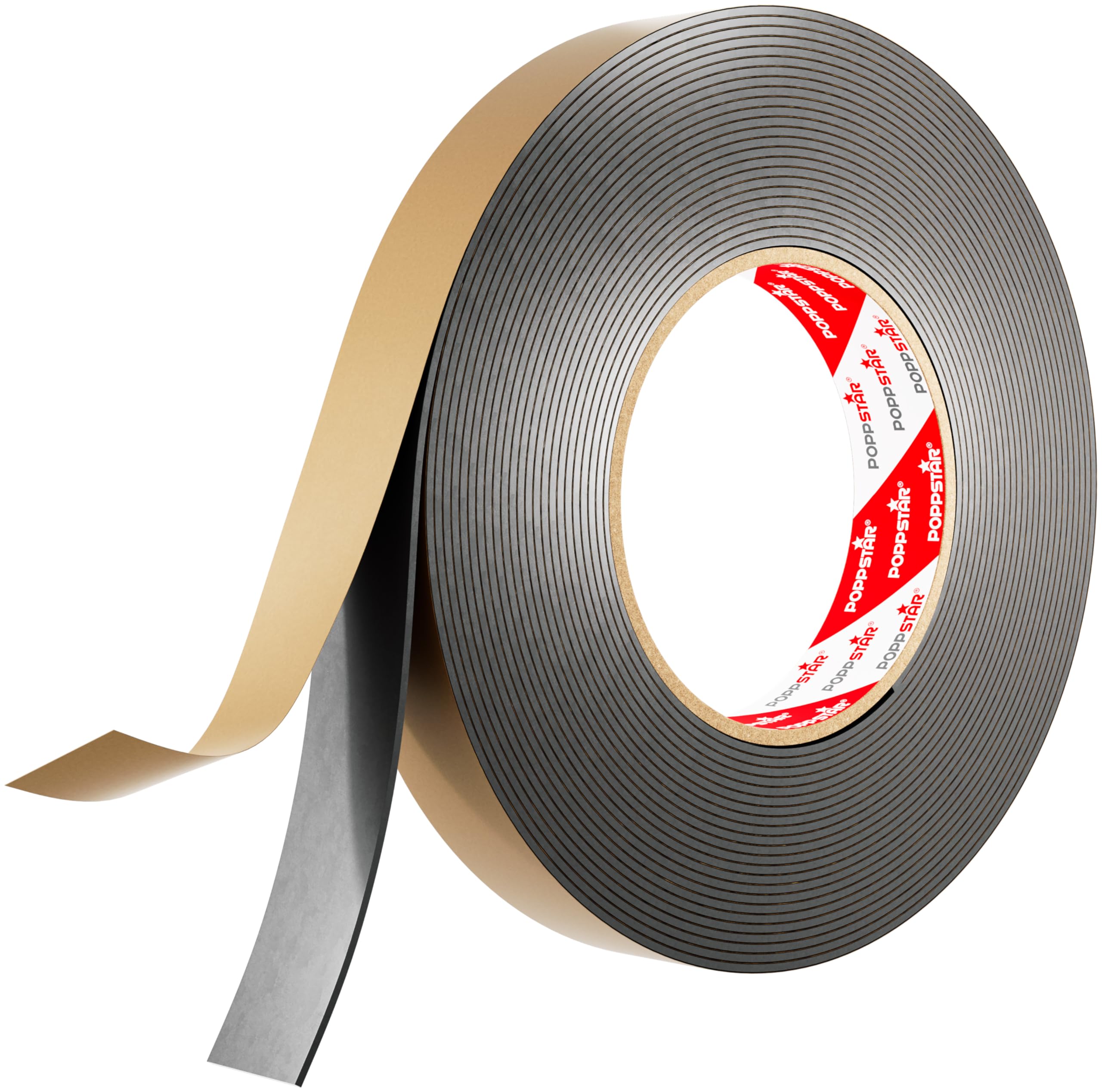 POPPSTAR Double-Sided Butyl Tape (10m x 20mm x 1.6mm) Butyl Rubber Tape, Black