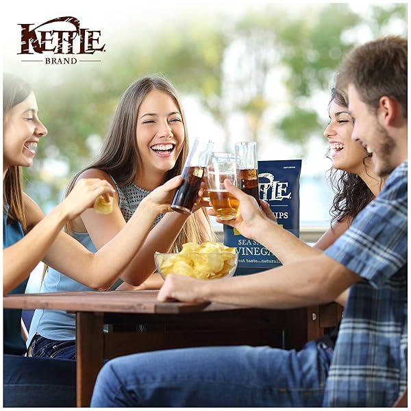 KETTLE BRAND POTATO CHIPS, SEA SALT & VINEGAR KETTLE CHIPS, PARTY SIZE, 13 OZ