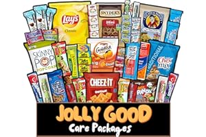 JOLLY GOOD CARE PACKAGES Jolly Good Care Package Snack Box (50 Count) Variety Pack Gift Basket Care Package for EASTER - Adults, Kids, College Students, Men, Women, Office, Back to School, Birthday, Military, Sympathy, Get Well Soon