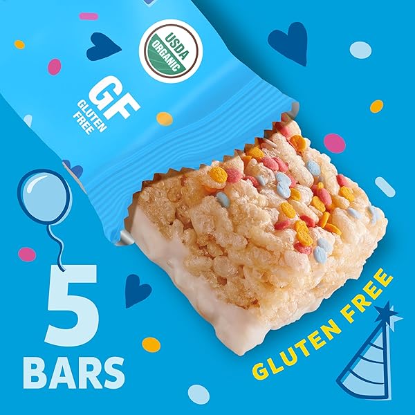 ANNIE’S BIRTHDAY CAKE CRISPY SNACK BARS, GLUTEN FREE, 5 BARS, 3.9 OZ
