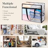 Lifewit 8 Pack Clear 40L Plastic Clothes Storage Bags with Handles view 9