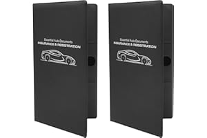AUTOSTYLE Premium Insurance and Registration Card Holders - Wallets for Essential Automobile Documents, Black, 2 Pack