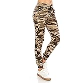 ALWAYS Women Drawstrings Jogger Sweatpants - Super Light Skinny Camo Soft Pockets Pants US S (Tag S/M)