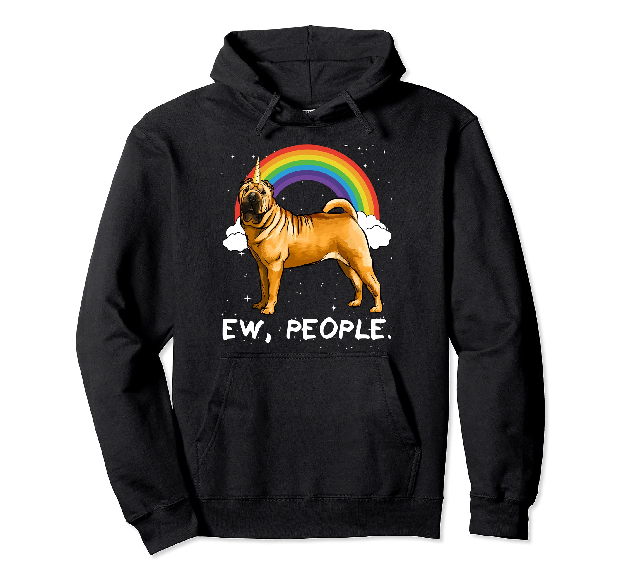 Rainbow Chinese Shar-Pei Ew People Unicorn Dog Pullover Hoodie