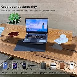 LA QUEENIE Monitor Stand Riser,Wood & Acrylic