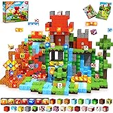 200PCS Magnetic Blocks with Light Blocks - Magnetic Blocks for Kids Ages 4 5 6 7 8, Magnetic Building Cubes, Magnetic Building Block, Christmas Birthday Gifts for 3-10 Years Old Boy Girls, STEM Toy
