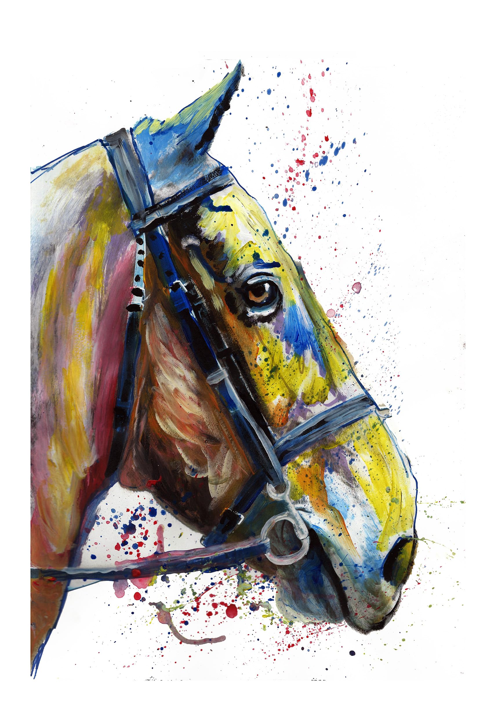 Horse Head Art Print – Watercolour Wildlife Illustration Wall Art