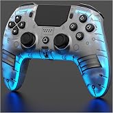 BETMI LED Wireless Controller for PS5, Pro/Slim/PC(Frosted White) | Hall Joysticks/Trigger, Macro Back Button, Turbo, Dual Vibration, 6-Axis, 3.5mm Jack, Built-in Mic/Speaker, for Steam Deck