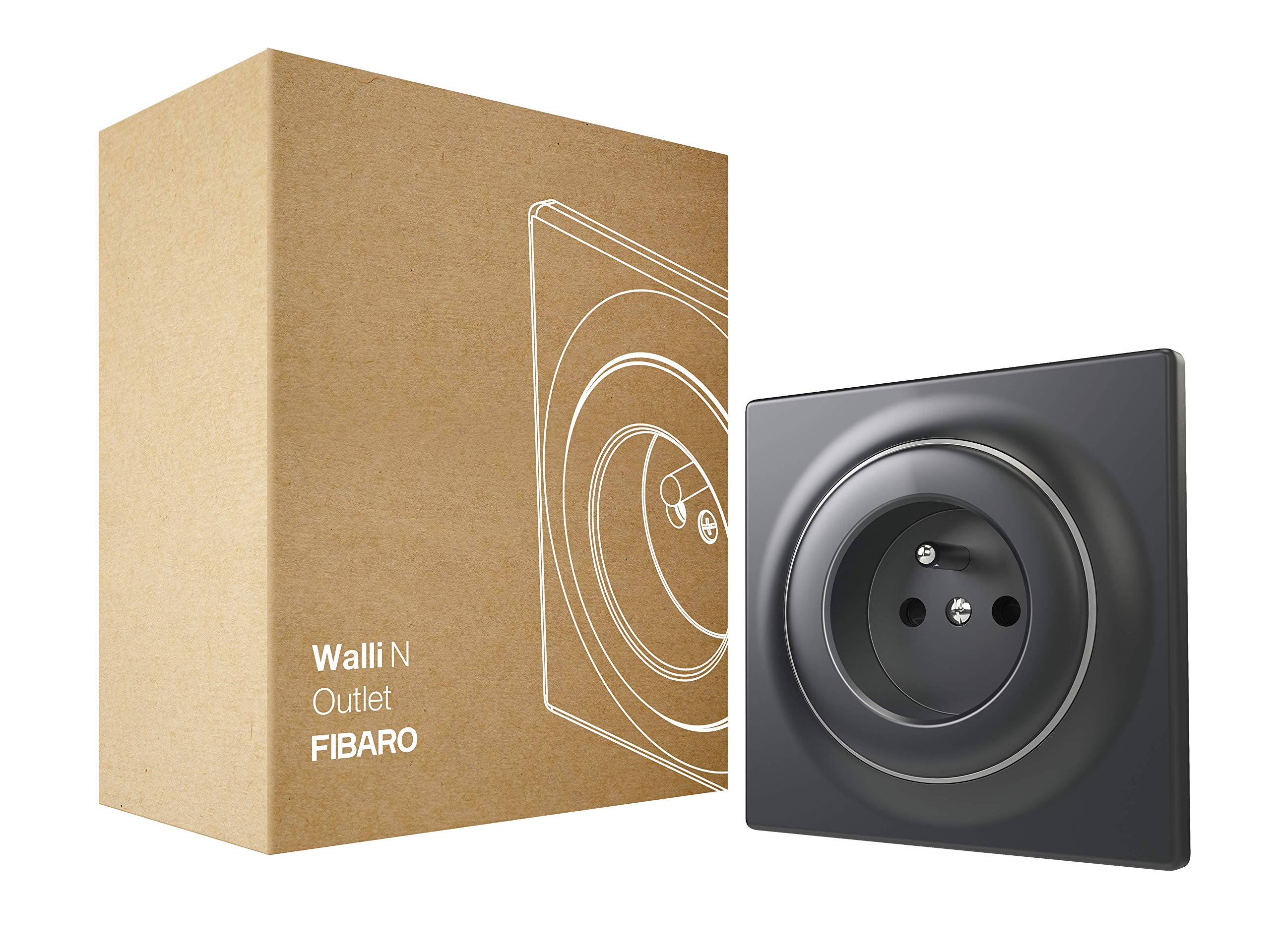 Fibaro Walli Outlet N E FGWSONE-011-8 High-Quality Flush-Mounted Box Type E Anthracite