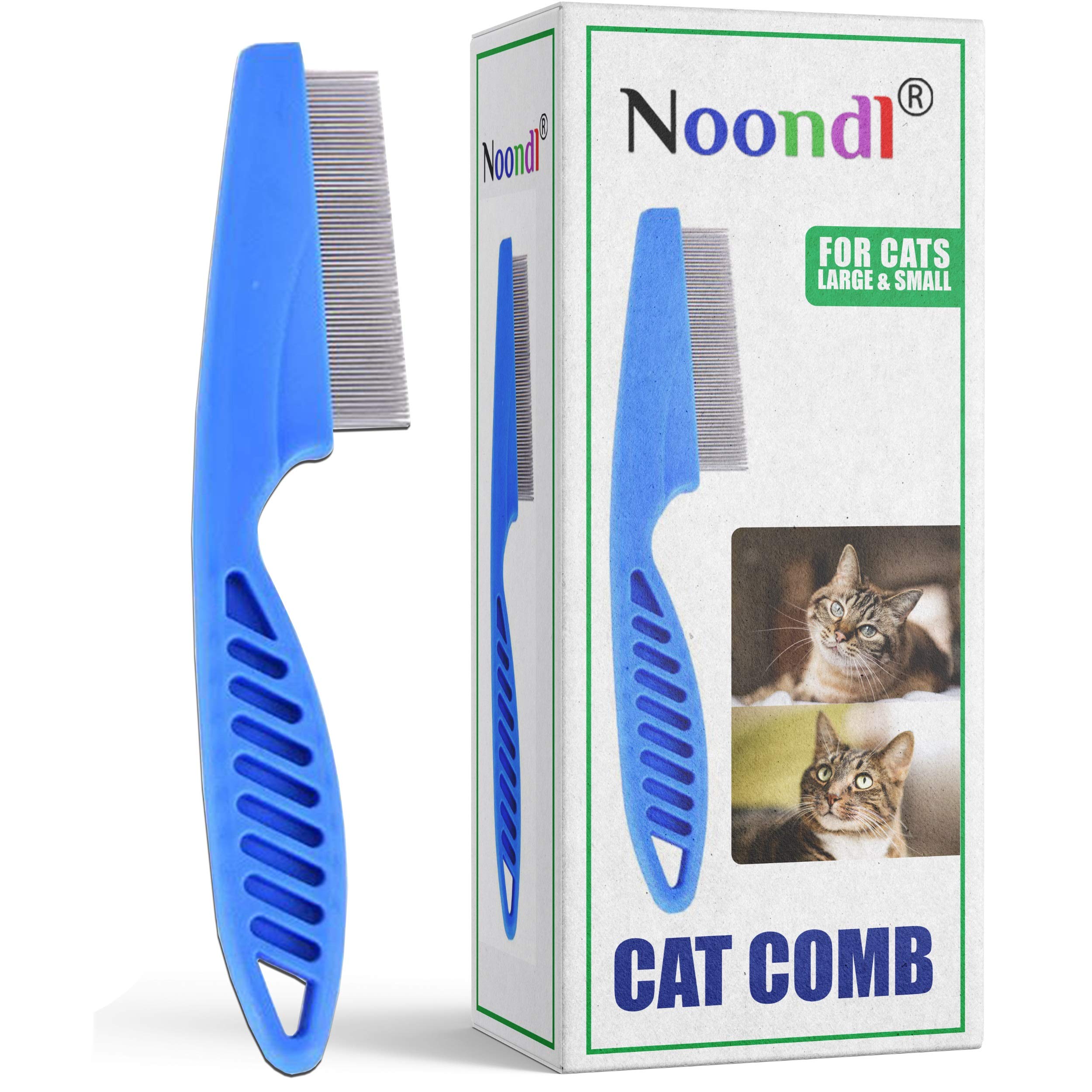 Cat Comb for Long Haired Cats with Matted Hair and Flea Removal in One BY Noondl PETS