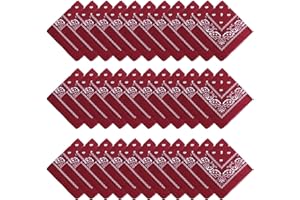 Tergy 30PCS Bandanas Unisex Paisley Bandanas Bulk Multi-Purpose Headband Cowboy Head Wrap Scarf for Women Men Boys Girls