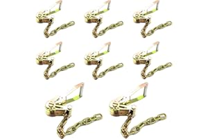 WORLDPAC (Pack of 8) Auto Hauler with 5/16" Chain Ratchet Tie Down