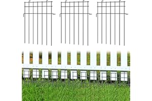 OUSHENG 25 Panels Animal Barrier Fence for Dogs, Rustproof Metal Anti Doggie Digging Panels Garden Border, Under Ground Fencing Bottom Puppy Blockers Stakes for The Yard, 17in (H) X 25ft (L)