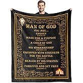 VMREAYR Christian Gifts for Men, Religious Gifts for Men Faith, Man of God Gift Blanket, Christian Blanket for Man 60"X 50", Spiritual Gift
