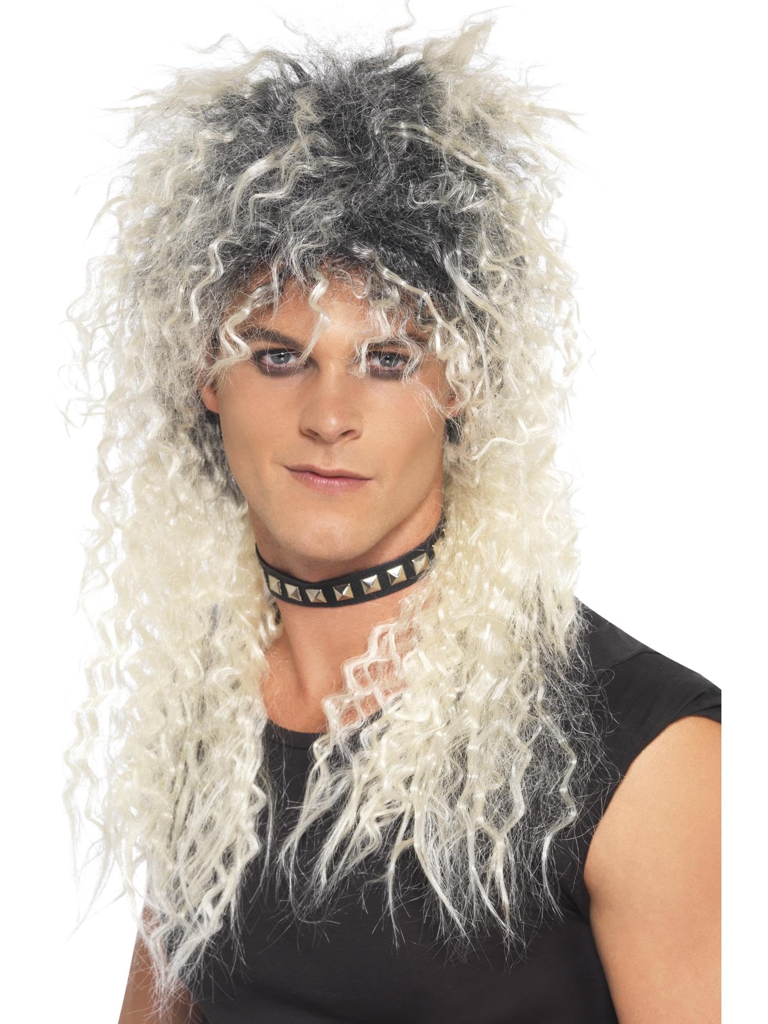 Smiffys Hard Rocker Wig, Blonde Long Tousled, 1980's Fancy Dress, Adult Dress Up Wigs