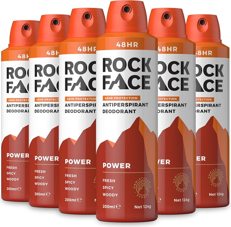 Rock Face Men Antiperspirant Deodorant Power Spicy Oriental 200ml 6pk