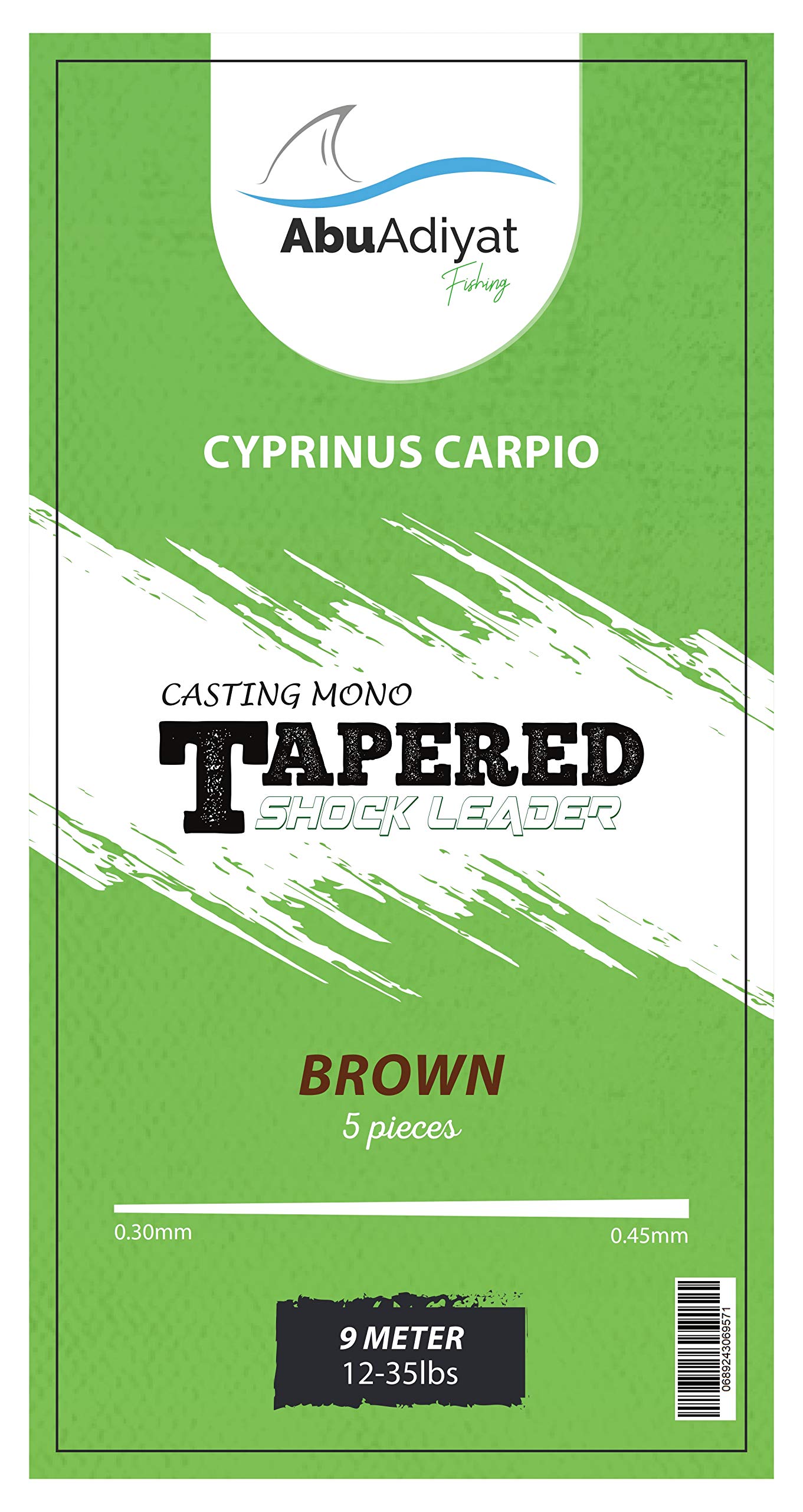 Casting mono Tapered shock leader (9meter X 5pieces) (Brown, 12-35lbs (0.30-0.45mm))