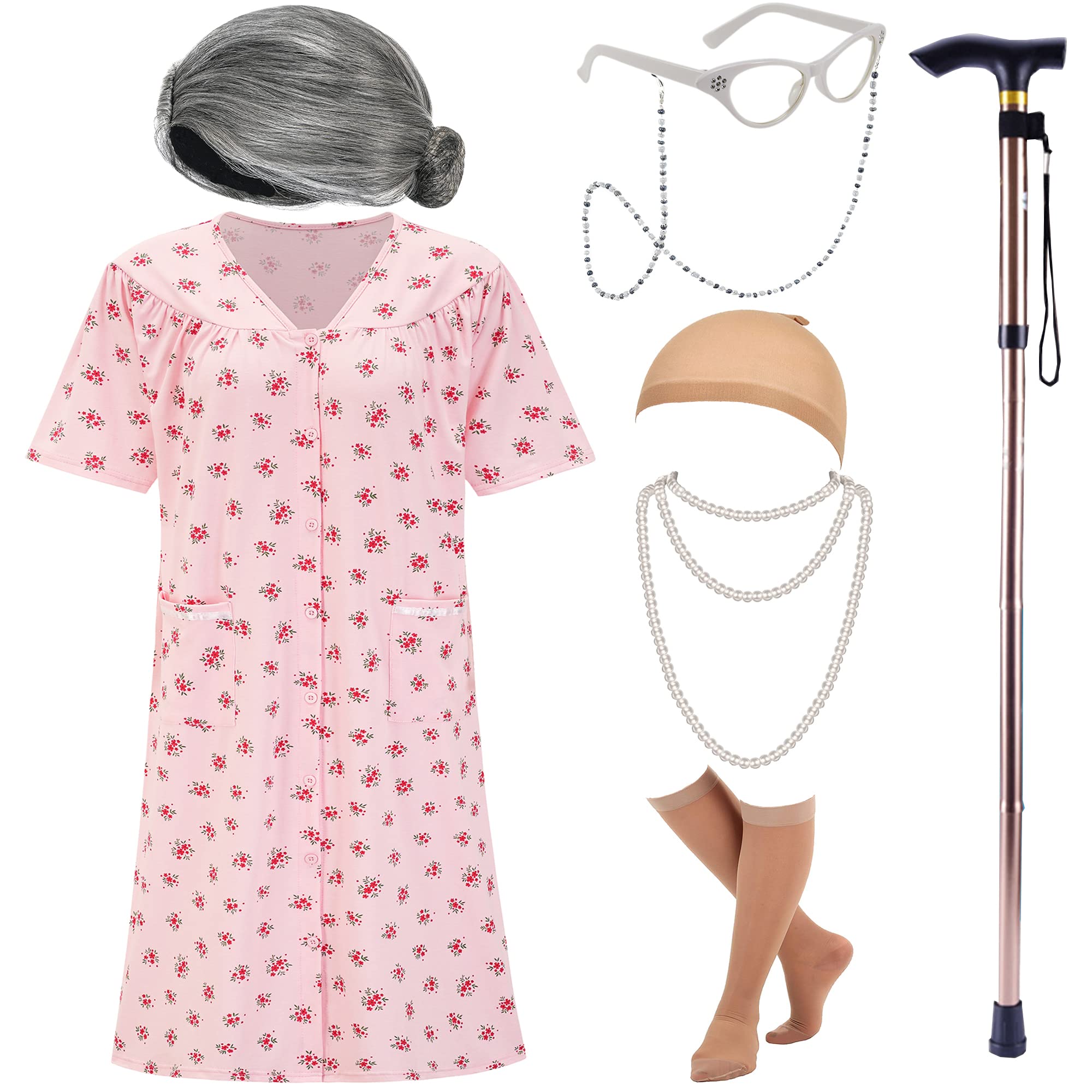 knee length dresses for ladies Lounging Old Lady Costume main image 1