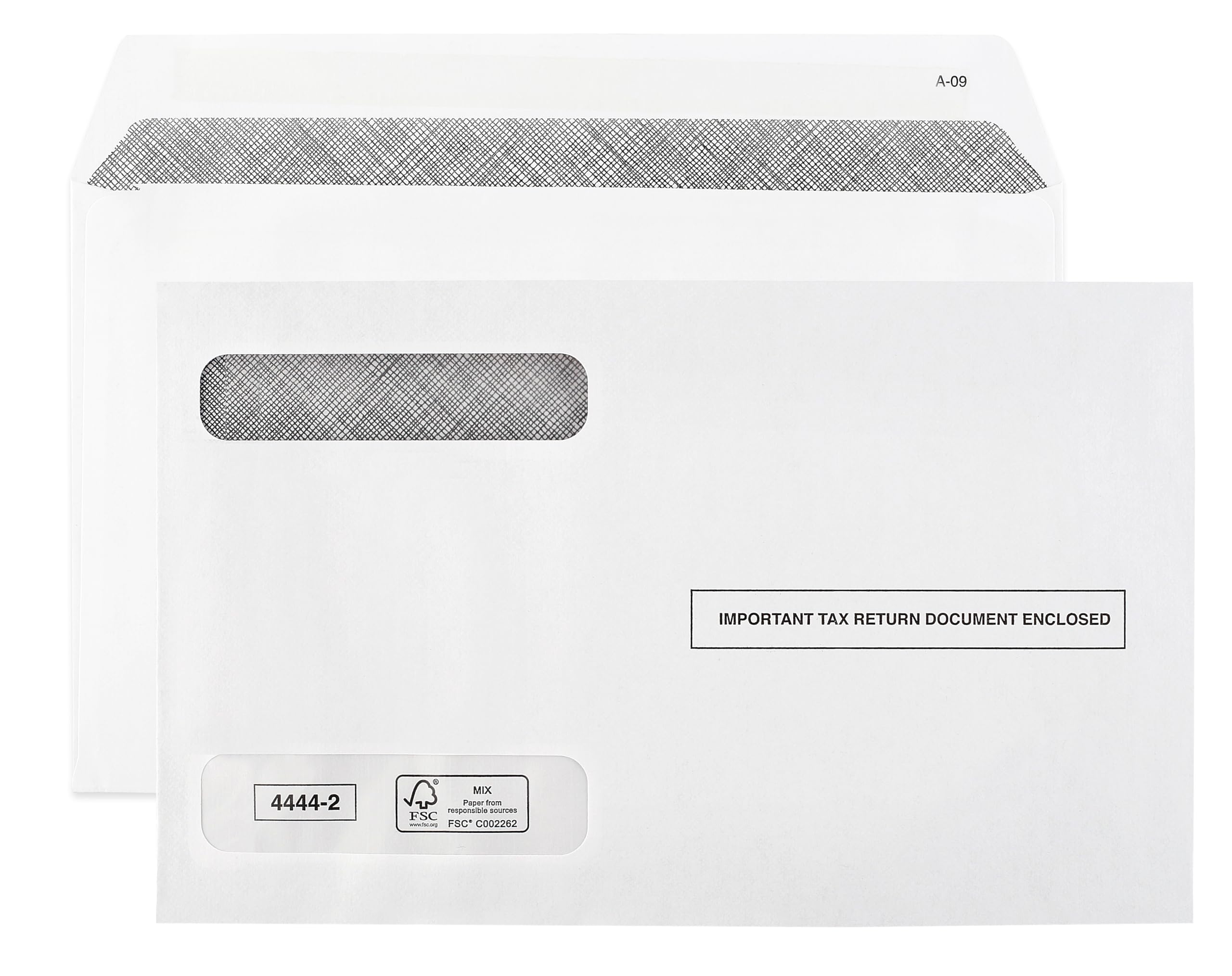 Photo 1 of Tax Envelopes Designed for W2 Forms 4 Up Horizontal Format, Double-Window Self-Seal Security Envelopes, 25 Pack