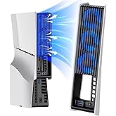 Cooling Fan for PS5 Slim, KIWIHOME Efficient Cooling Accessories with 3 Larger Fans, Adjustable Speed, Auto On/Off, USB3.0 Port & LED, Not for PS5 2020/Pro 2024