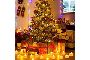 2026 Newest Tea Lights, 24Packs LED Tealights, No Flickering Candles Battery Operated Lights, Flameless Fake Lights in Warm Y