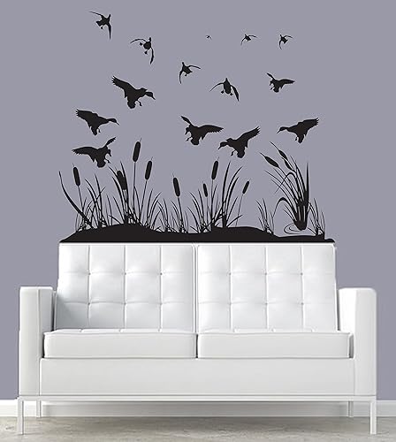 Amazon Com Landing Mallard Wall Decal With Reeds Cattails Mallard