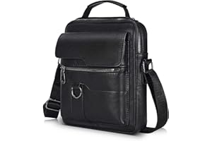 CASEDEER Small Crossbody Bag for Men, PU Leather Purse Messenger Crossbody Bags Satchel Pouch Sling Chest Work Travel Outdoor