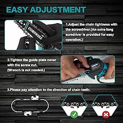 COMOWARE Mini Chainsaw Cordless, 6" Small Chainsaw