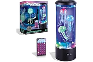Discovery™ Jellyfish Aquarium Lamp – Color‑Morphing LED Bedroom Night Light with Remote| 15 Light Options| Lifelike Floating Jellyfish| Kids Science Toy| Educational Learning Gift| Ages 8+