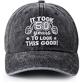 40th 50th 60th 70th Birthday Gifts for Men, Vintage Happy Birthday Gift Ideas Baseball Caps Adjustable, Funny Birthday Hats