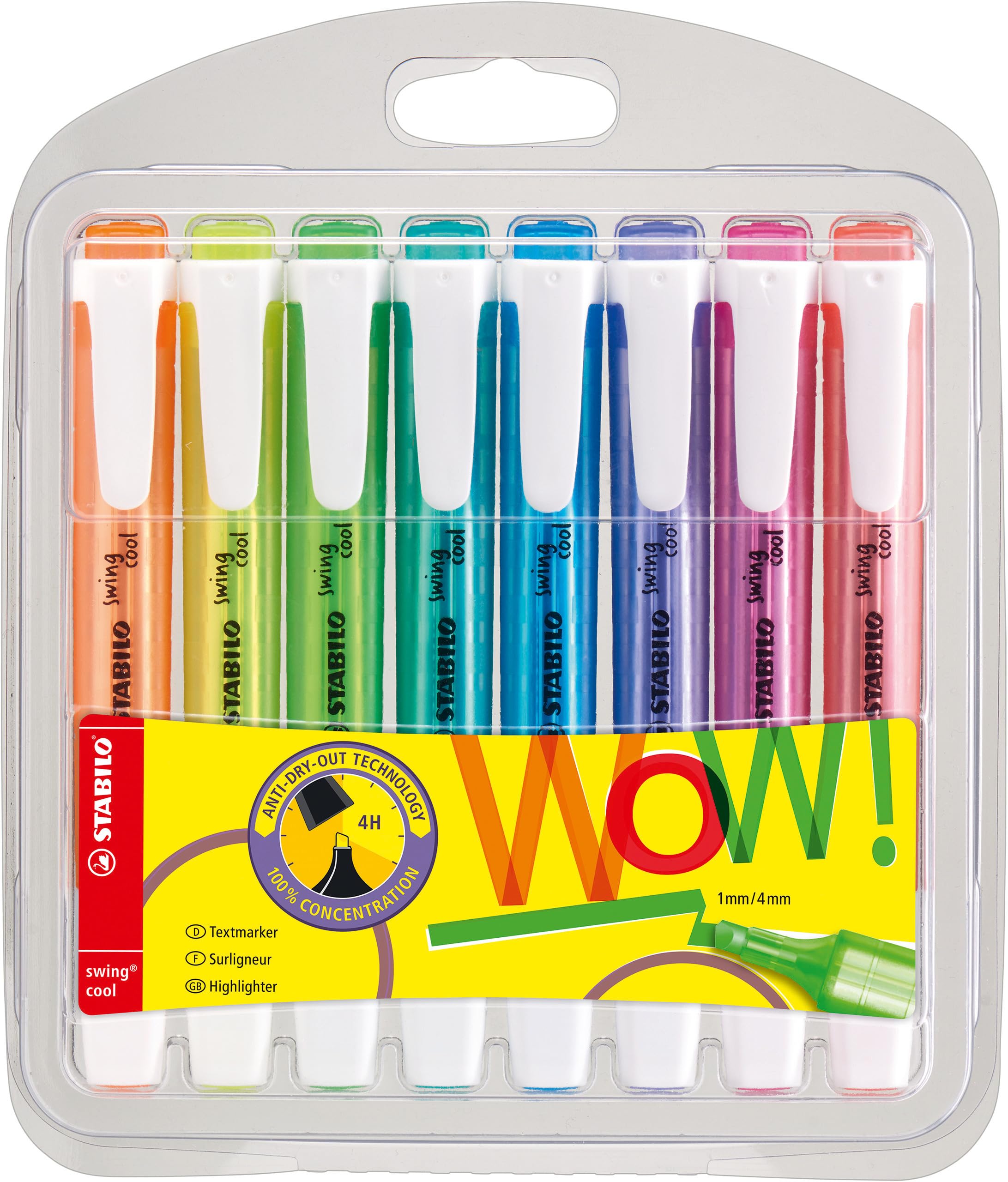 STABILO swing cool - Highlighter - Pack of 8 - Assorted Colours