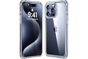 Mkeke for iPhone 15 Pro Max Case Clear [Not-Yellowing][Military-Grade Drop Protection] Shockproof Protective Slim Phone Cases 2023 (Clear)