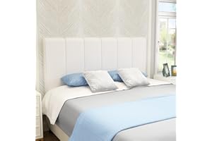 Yongchuang White Headboard King Size Upholstered Faux Leather Headboards King Bed Headboard Adjustable Height Head Board Panels