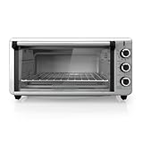 BLACK+DECKER TO3240XSBD 8-Slice Extra Wide Convection Countertop Toaster Oven, Includes Bake Pan, Broil Rack & Toasting Rack, Stainless Steel Convection Toaster Oven