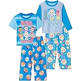 CoComelon Boys Pajamas for Toddler Kids | 4 Piece Sleepwear Sets for Toddler Boys Pajama Bottoms and Sleep Shirts