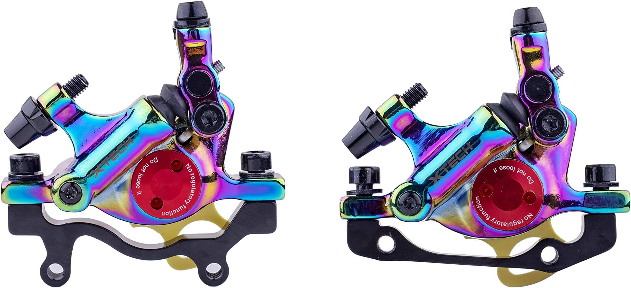 Zoom MTB Road Line Pulling Hydraulic Disc Brake Calipers Front & Rear Multi-Color Rainbow