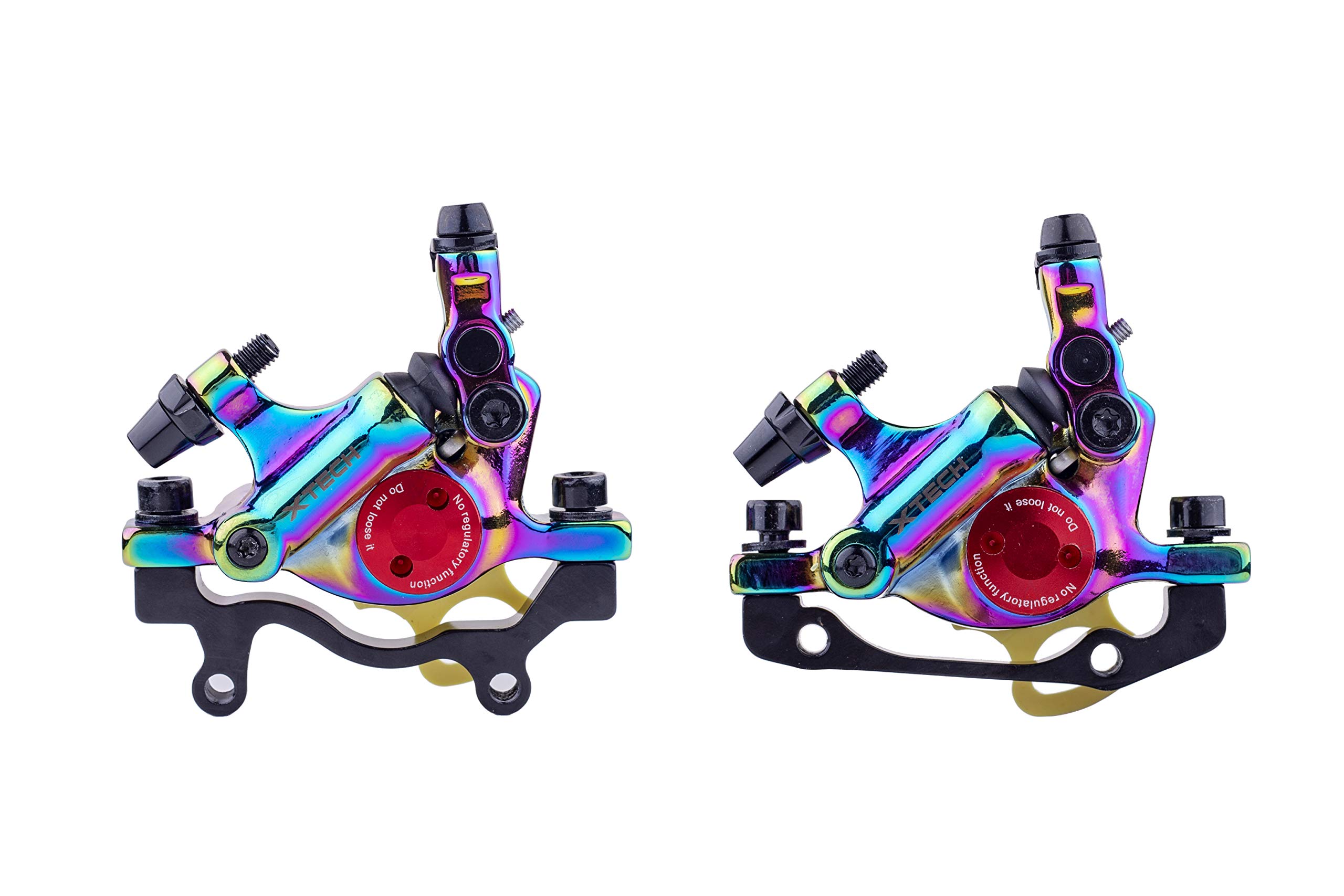 Zoom MTB Road Line Pulling Hydraulic Disc Brake Calipers Front & Rear Multi-Color Rainbow