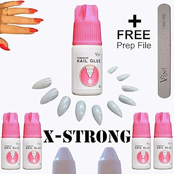 Nagelkleber, besonders kraftvoll, Profiqualität, schnelltrocknend, ideal für Kunstnägel, Dekoelemente aus Acryl, Deko- und St