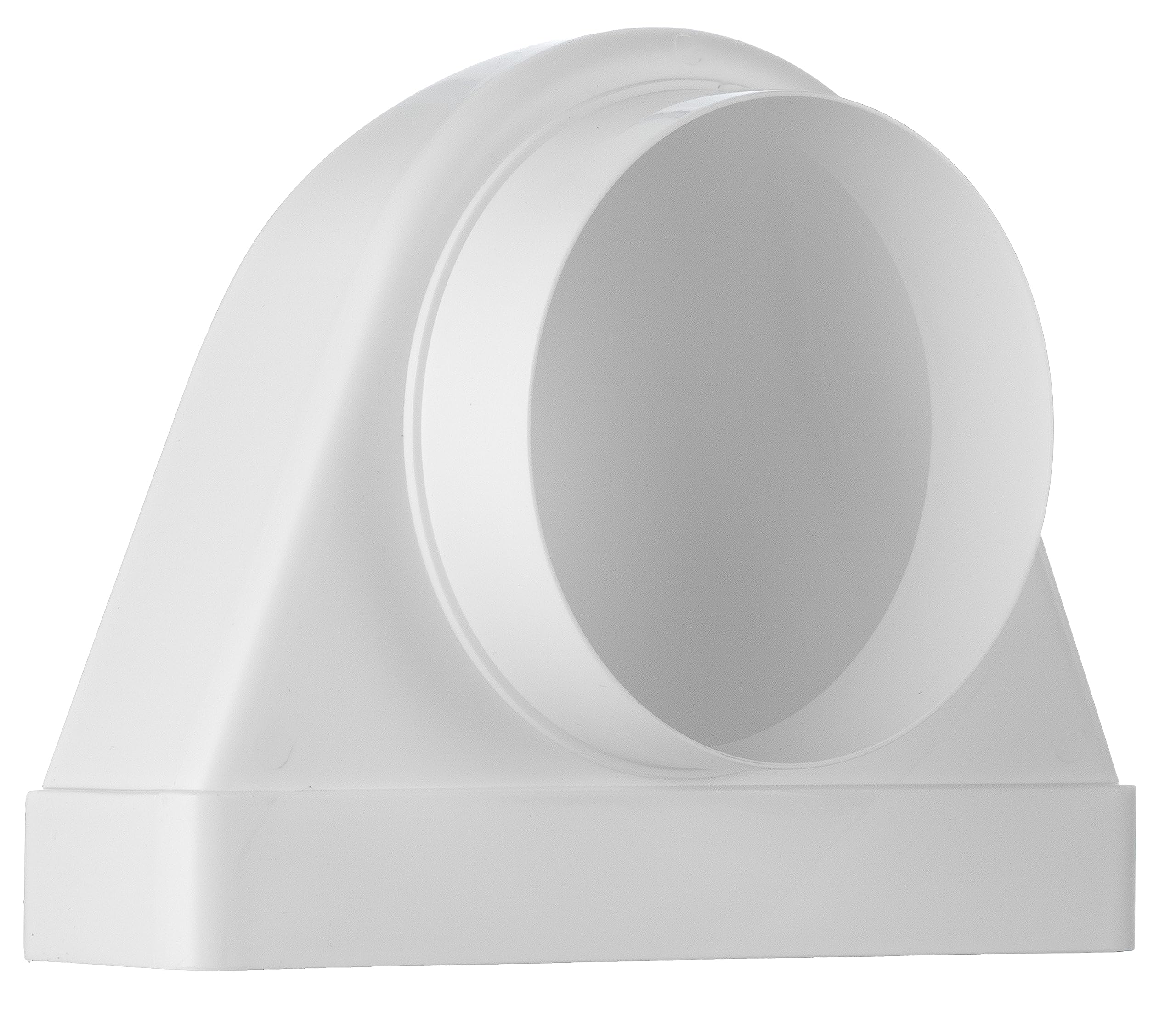 Steinberg14 White 125 mm - 220x55mm Rectangular to Round 90 Degree Bend - Plastic Elbow Adapter — image 1