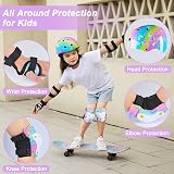 MHJY Kids Helmet & Pads Set Age 3-8 Unicorn Rainbow Bike Cycle Skateboard view 2