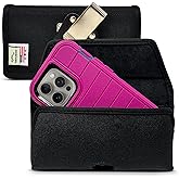 Turtleback Belt Clip for iPhone 16 Pro, 16e, 15 pro 14 Pro 13 Pro -Large- Fits w/Defender Bulky Style Cases, Premium Black Nylon, Horizontal Belt Holder, Magnetic Closure HD Rotating Belt Clip