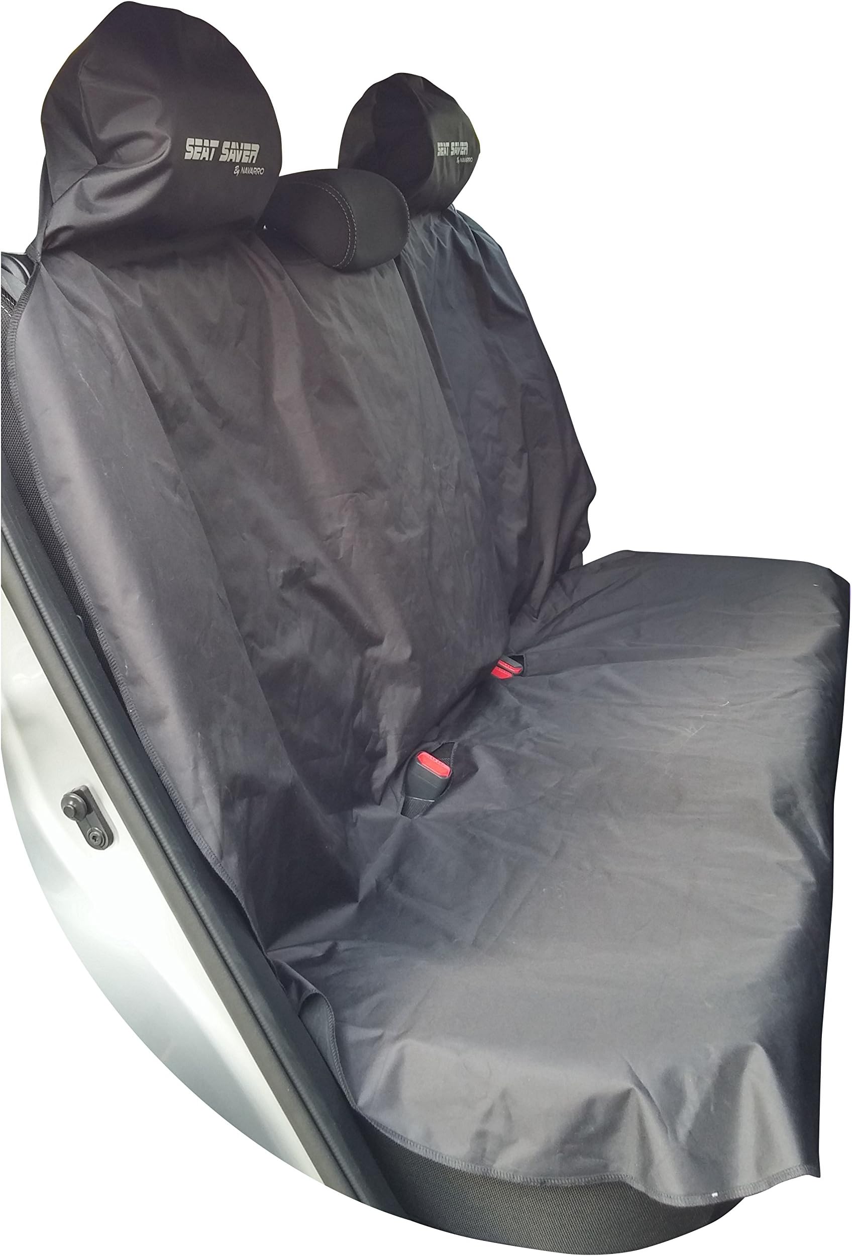 Seat Saver – Car Back Seat Cover - Waterproof Removable Universal Auto Bench Protector - Easy on and Off, Protects Vehicle Rear Seat