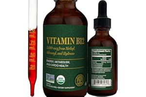 GLOBAL HEALING CENTER Global Healing - Organic Vitamin B12 5000 MCG Sublingual Liquid - Methylcobalamin, Hydroxo Blend & More - Methylated Drops for Adults - Vegan, Non-GMO, VIT B12, Vitamins Supplement (2 Oz)