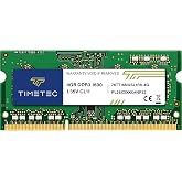 Timetec 4GB DDR3L / DDR3 1600MHz PC3L-12800 / PC3-12800 Non-ECC Unbuffered 1.35V / 1.5V CL11 1Rx8 Single Rank 204 Pin SODIMM Laptop Notebook PC Computer Memory RAM Module Upgrade (4GB)