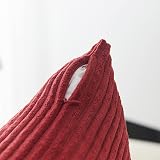 Home Brilliant Burgundy Cushion Covers 65x65 cm Pack of 2 Dark Red Corduroy view 4