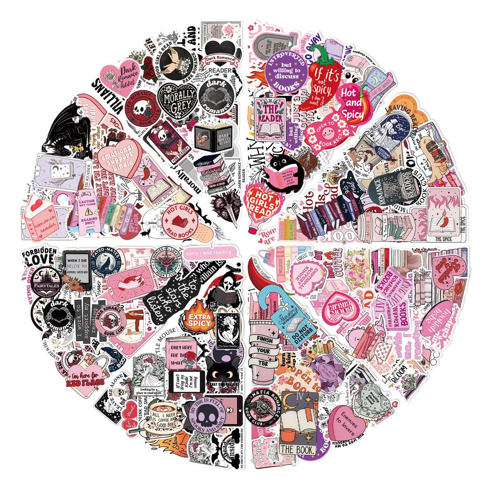 Bubaxuce 400 Pieces Holographic Book Stickers For Kindle, Sticker Set, Vinyl Waterproof Booktok Labels Suitable For Water Bottles, Scrapbooks, Laptops, Phones, And Ebooks